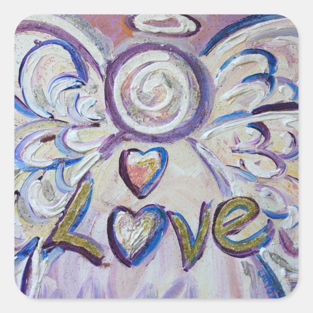 Love Angel Word Art Custom Decal Stickers (Front)