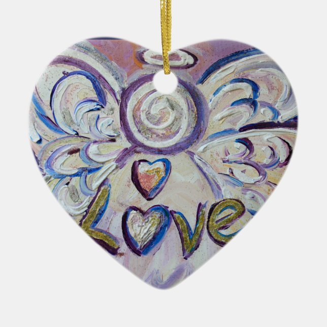 Love Angel Word Art Gift Holiday Ornament (Front)