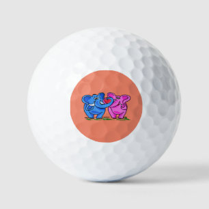 love animal couple golf balls