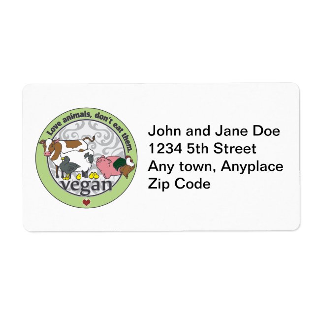 Love Animals Dont Eat Them Vegan (Front)