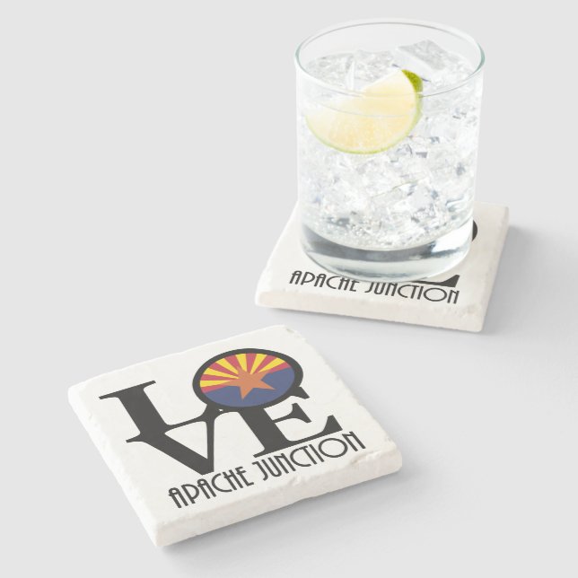 LOVE Apache Junction Arizona Stone Coaster (Side)