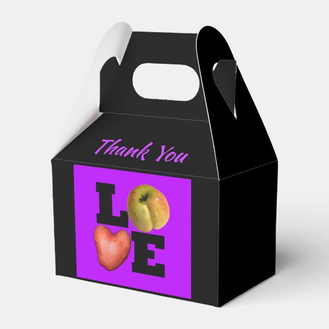 LOVE Apple Heart Potato Name Thank You Favour box (Front Side)