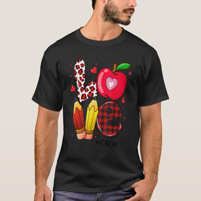 LOVE Apple Heart SLP Life Valentines Day Gifts T-Shirt (Front)