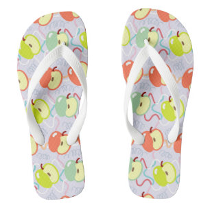 Love Apples Blue. Flip Flops