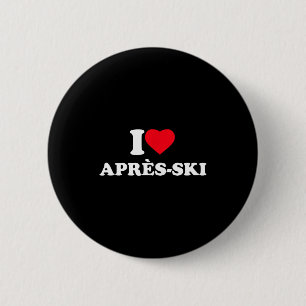 Love après-ski heart après-ski lover skiing 6 cm round badge