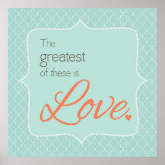 Love aqua and coral wall art