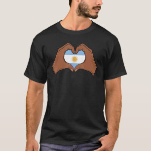 Love Argentina Flag Heart Argentinian Roots Herita T-Shirt