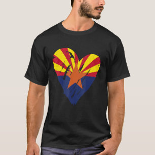 Love Arizona State Retro Heart Flag T-Shirt
