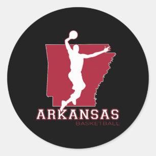 Love Arkansan Hoops Fan Arkansas State Silhouette Classic Round Sticker