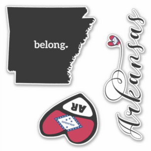 Love Arkansas, 3 Different Designs, Die Cut