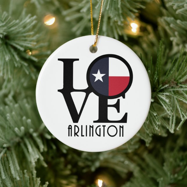 LOVE arlington Texas Ceramic Ornament (Tree)