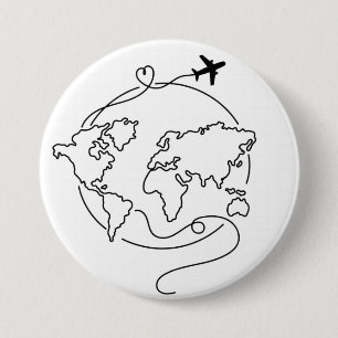 🌍 Love Around the World ✈️ 7.5 Cm Round Badge
