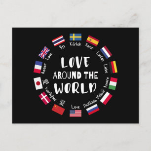 Love Around the World Languages  Holiday Postcard