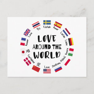Love Around the World Languages  Holiday Postcard
