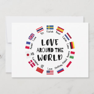 Love Around the World Languages Invitation