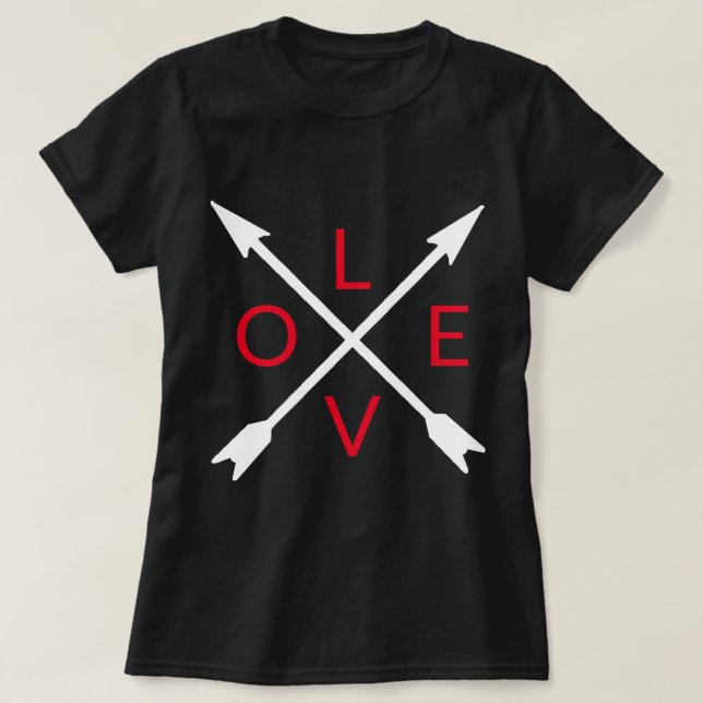 Love Arrow Black T-Shirt (Design Front)