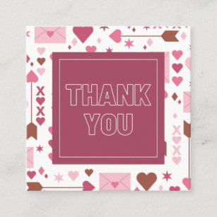 Love Arrow Romantic Valentine's Day Thank You Cool Square Business Card