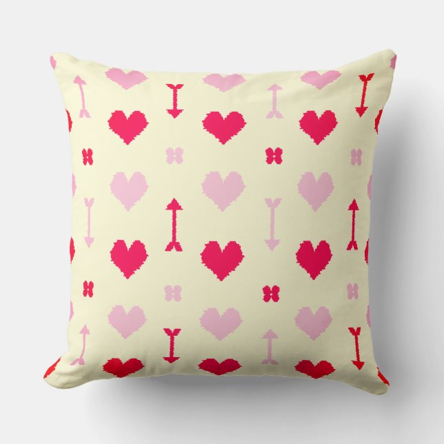 Love Arrows & Blossoms Throw Pillow (Front)