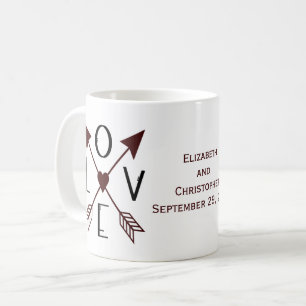 Love Arrows Wedding Engagement Anniversary Gift Coffee Mug