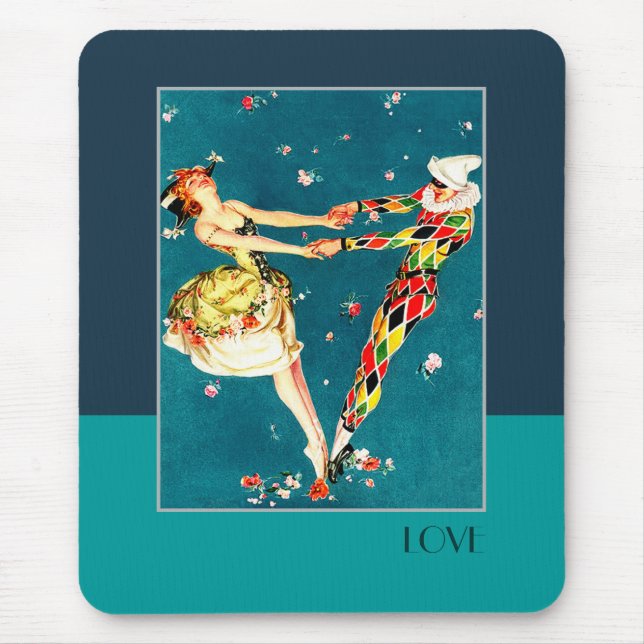 Love. Art Deco Valentine's Day Gift Mouse Pad (Front)