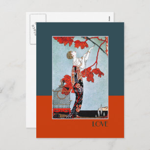 Love. Art Deco Valentine's Day Postcards