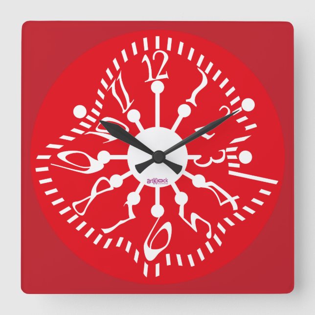 LOVE ART KLOCK DEFORMED DAKILIANO BY MASANSER SQUARE WALL CLOCK (Front)