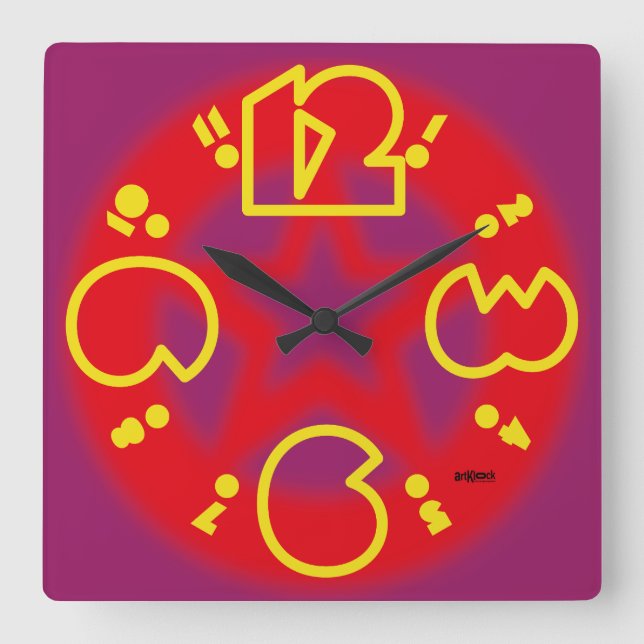 LOVE ART KLOCK GEOMETRIC MOTION BY MASANSER SQUARE WALL CLOCK (Front)