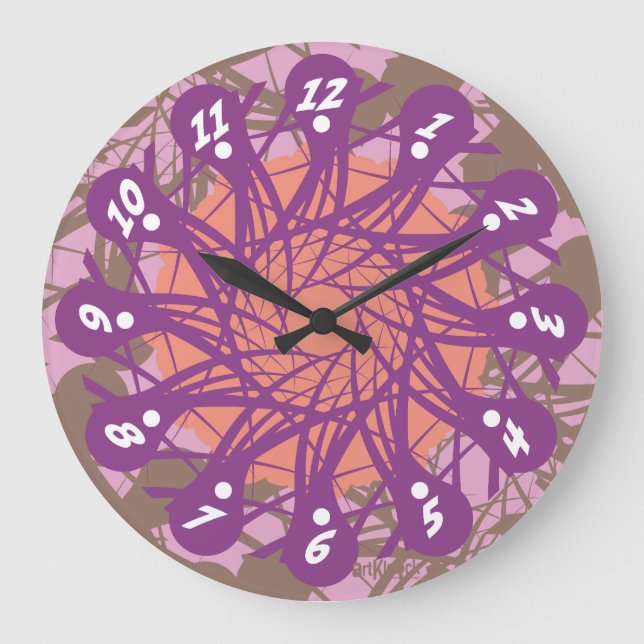 LOVE ART KLOCK GRAPHIC LINE IN MOTION BY MASANSER LARGE CLOCK (Front)