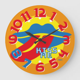 LOVE ART KLOCK KISS ME BY MASANSER LARGE CLOCK
