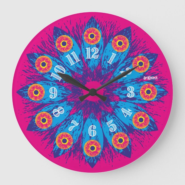 LOVE ART KLOCK LOOKING IRIS BY MASANSER LARGE CLOCK (Front)