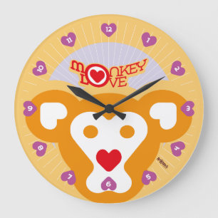 LOVE ART KLOCK MONKEY LOVE BY MASANSER LARGE CLOCK