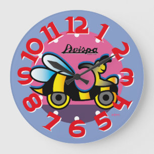 LOVE ART KLOCK MOTORCYCLE AVISPA BY MASANSER LARGE CLOCK