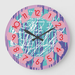 LOVE ART KLOCK PASTELS COLORS BY MASANSER LARGE CLOCK