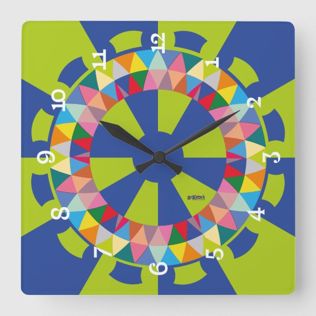 LOVE ART KLOCK PRINCIPLE TRIANGLE BY MASANSER SQUARE WALL CLOCK (Front)
