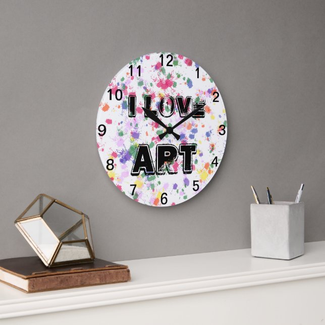Love Art Paint Splatter Wall Clock (Office)