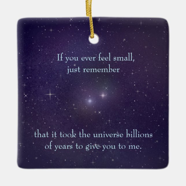 Love as Great as the Universe Personalised Starry Ceramic Ornament (Front)