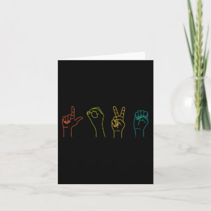 Love ASL Sign language Alphabet Valentines Day Gif Card