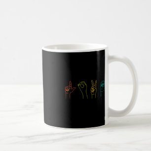Love ASL Sign language Alphabet Valentines Day Gif Coffee Mug