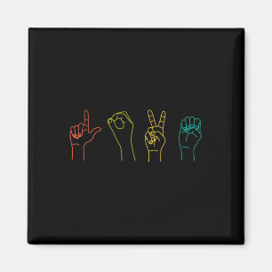 Love ASL Sign language Alphabet Valentines Day Gif Magnet