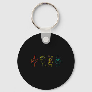 Love Asl Sign Language Alphabet Valentines Day T S Key Ring
