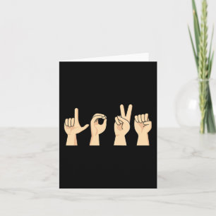 Love ASL Valentines Day Cute Sign Language Deaf Aw Card