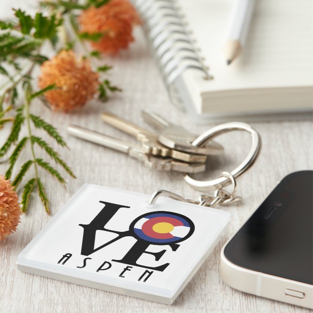 LOVE Aspen Colorado Key Ring (Front Right)