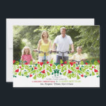 Love at Christmas Photo Holiday Card<br><div class="desc">A festive garland of red hearts, green swirls and Christmas trees paired with your photo makes a lovely holiday card to send this holiday season. The card is easy to customise with your wording, font, font colour, paper shape options and choice of six paper types. White envelopes included. Nervous about...</div>