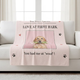 Love at First Bark Personalized Dog Sherpa Blanket
