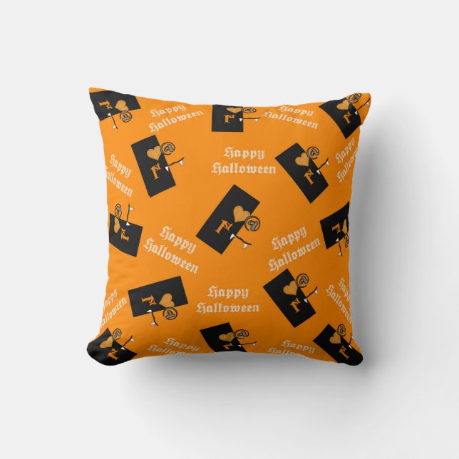 Love At First Bite Halloween Pattern Cushion (Front)