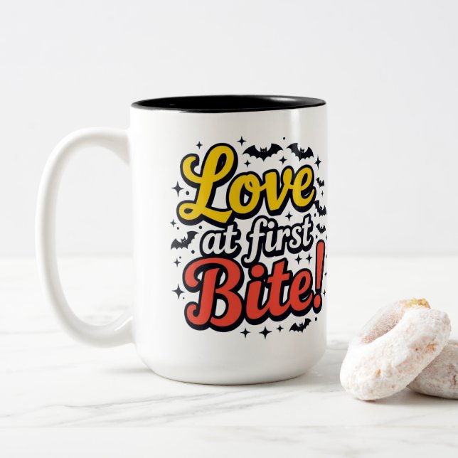 Love At First Bite Two-Tone Coffee Mug (With Donut)