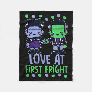 Love At First Fright Kawaii Frankenstein Monster V Fleece Blanket