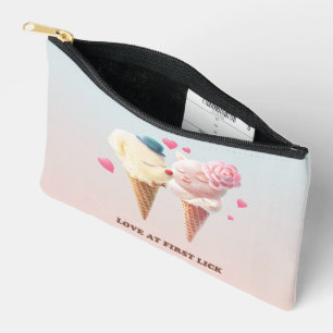 Love at First Lick: Bichon & Cat Ice Cream Art Accessory Pouch