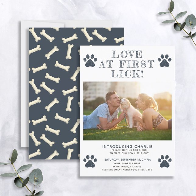 Love at first Lick New Puppy Photo Announcement (Creator Uploaded)