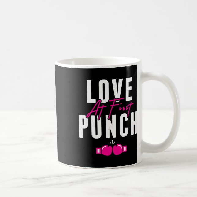 Love At First Punch Girl Kickboxing Cardio Workout Coffee Mug (Right)